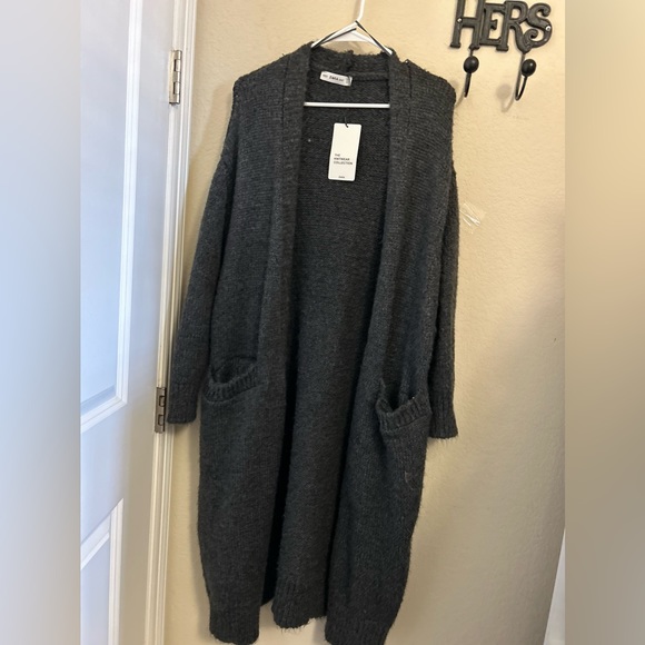 Zara cardigan grey sweater , alpaca and wool blend. Dropped shoulder. Size M. - Picture 8 of 14